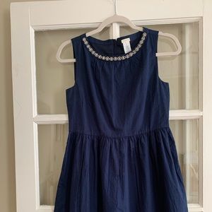JCrew navy blue cotton girl dress